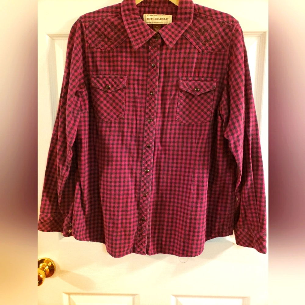 Bit and Bridle western style flannel sz XL